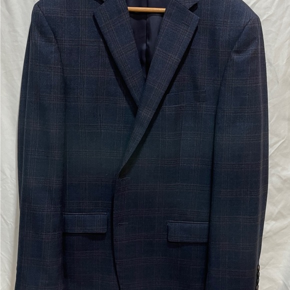 Ralph Lauren Dark Blue Checkered Blazer - Picture 1 of 7